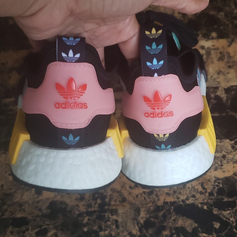 Rare Adidas NMD R1 Black/Yellow/Blue Sneakers NWT - Picture 10 of 16